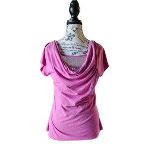 VENUS- Short Sleeve Cowl Neck Shirt